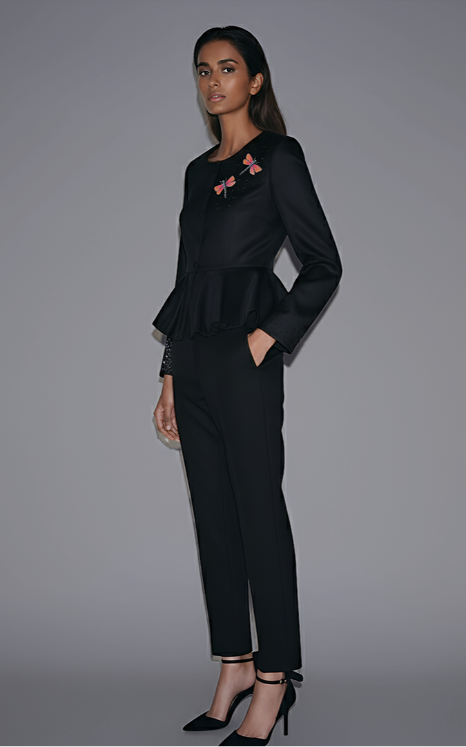 Giza Cotton self shine Blazer With Embroidered Motif