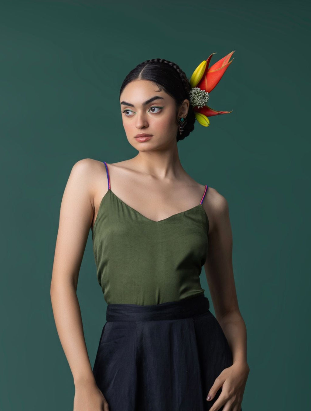 Spaghetti top with beaded straps