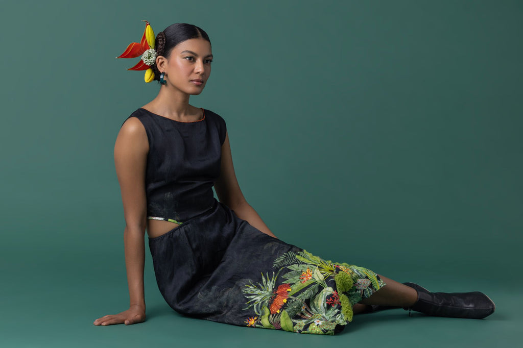Embroidered midi dress