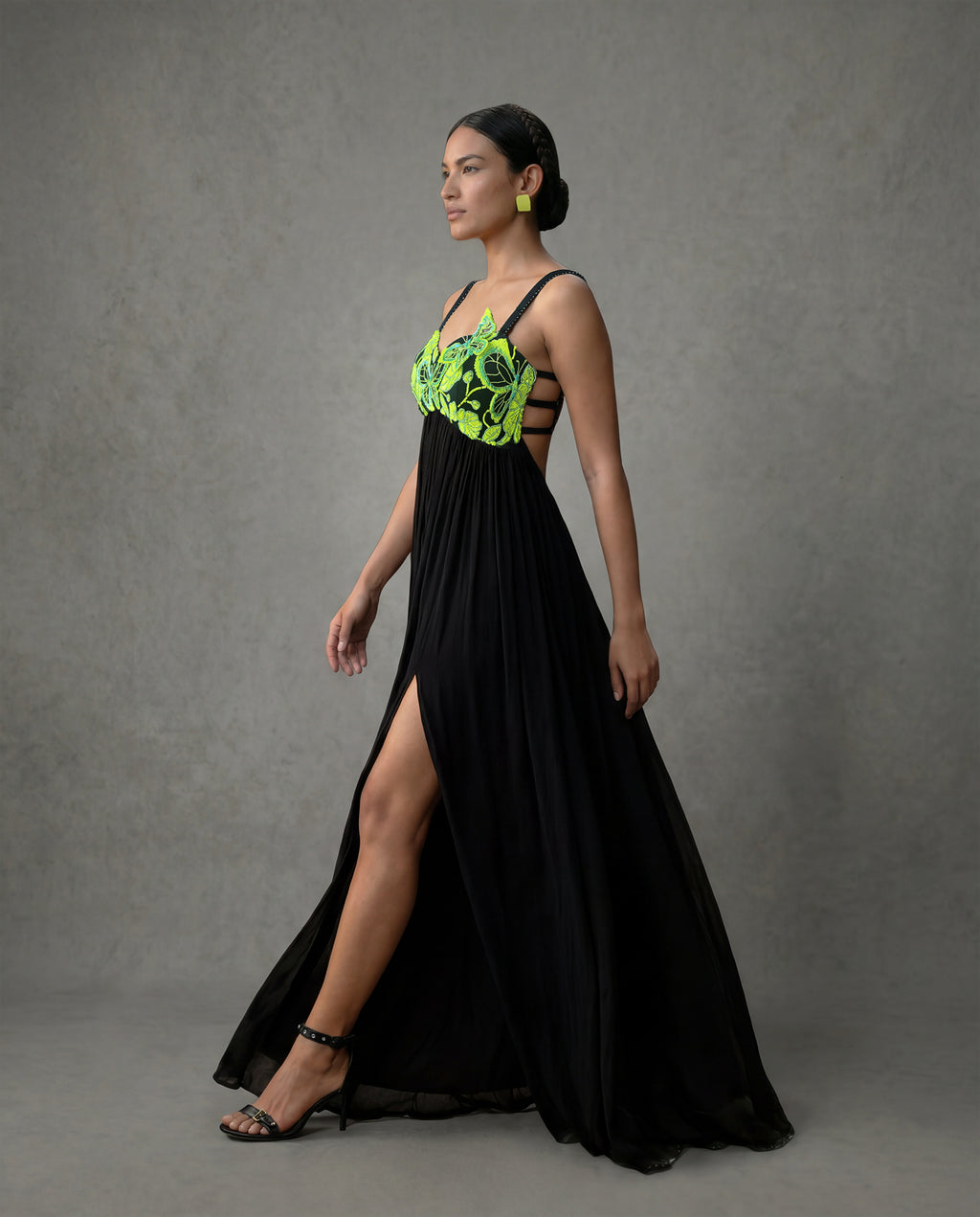 Dress with butterfly embroidery